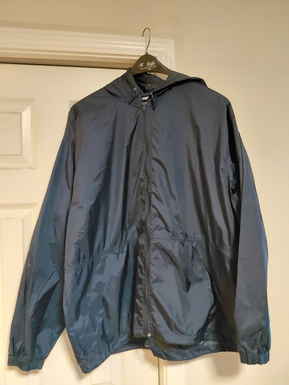 Men's Navy Hooded Windbreaker Jacket - Brand: